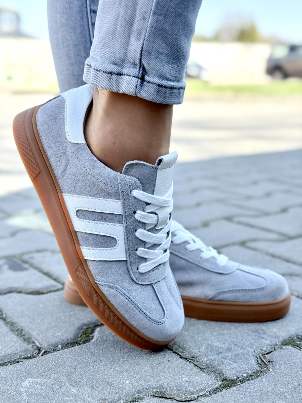 Sneakersy damskie ze skóry naturalnej