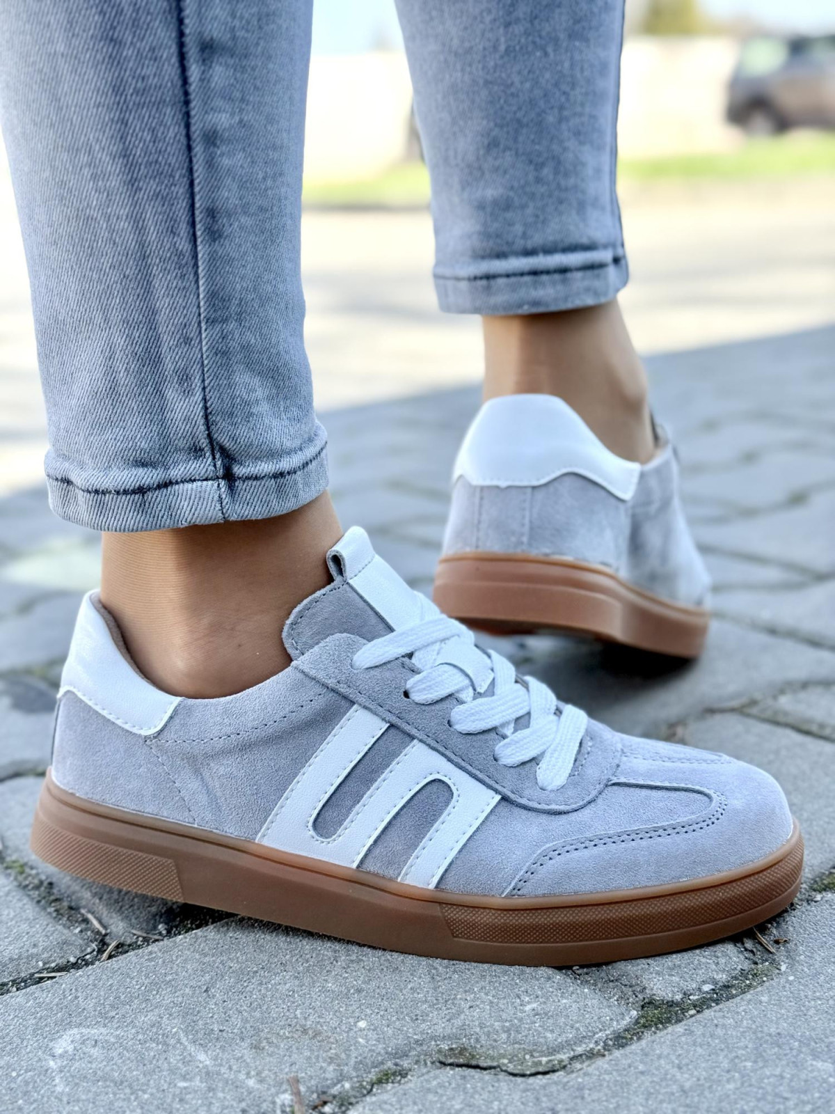 Sneakersy damskie ze skóry naturalnej