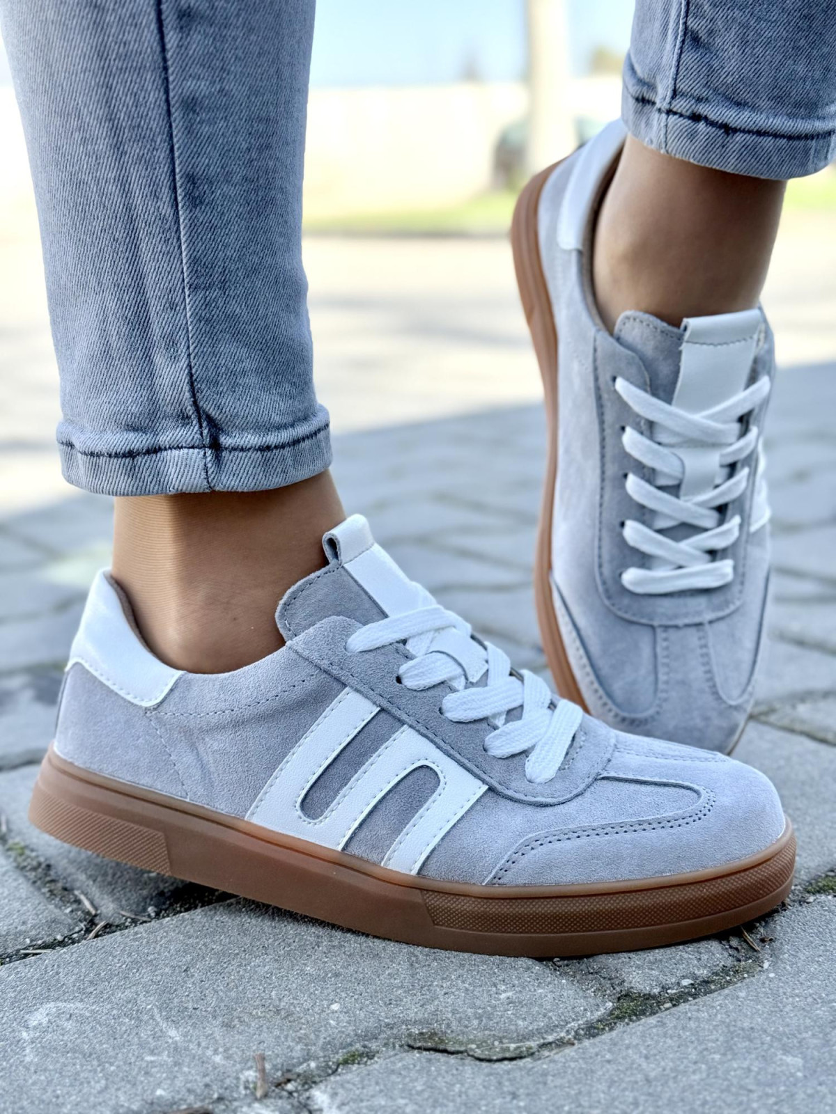 Sneakersy damskie ze skóry naturalnej