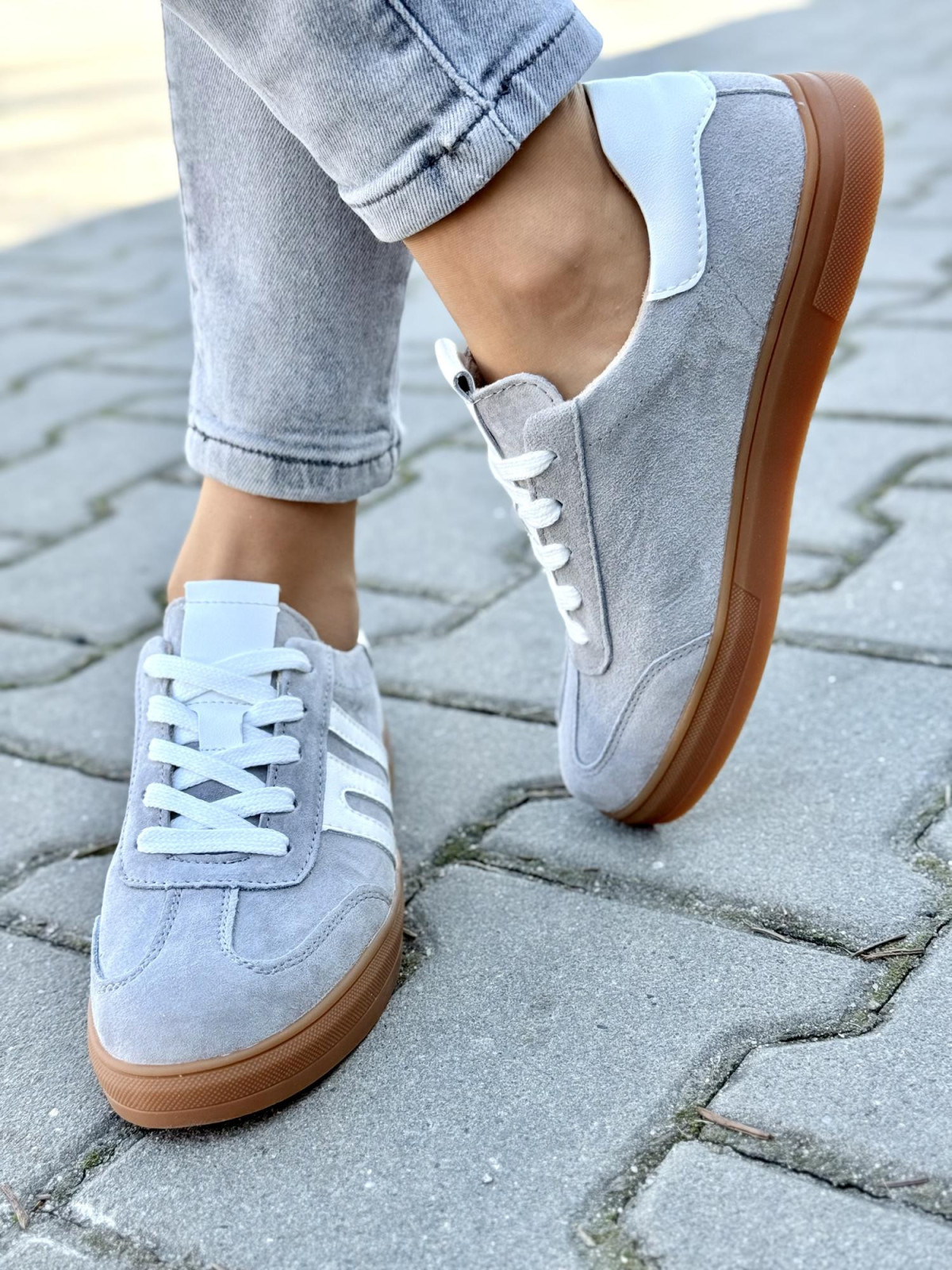 Sneakersy damskie ze skóry naturalnej