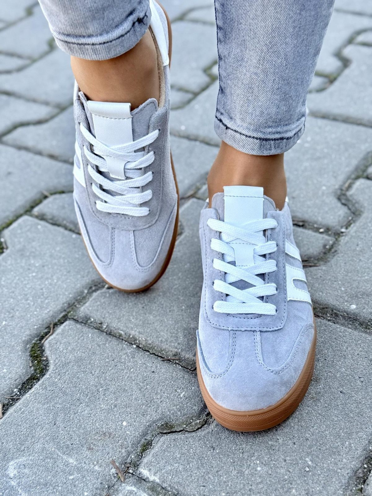 Sneakersy damskie ze skóry naturalnej