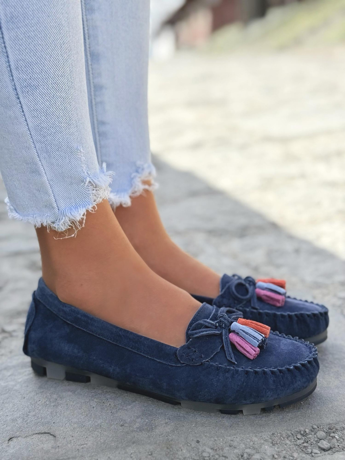 Mokasyny damskie ze skóry naturalnej