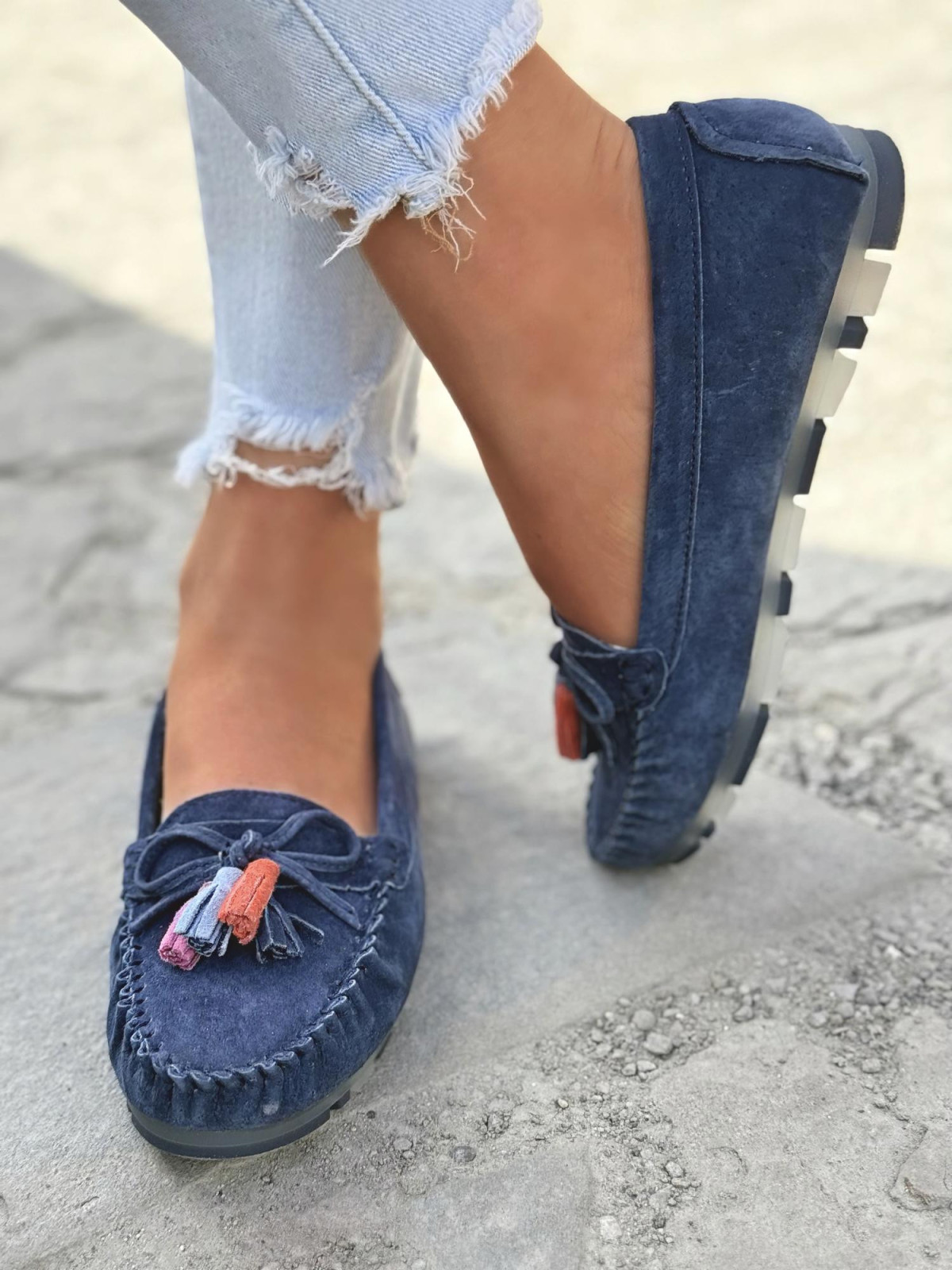 Mokasyny damskie ze skóry naturalnej