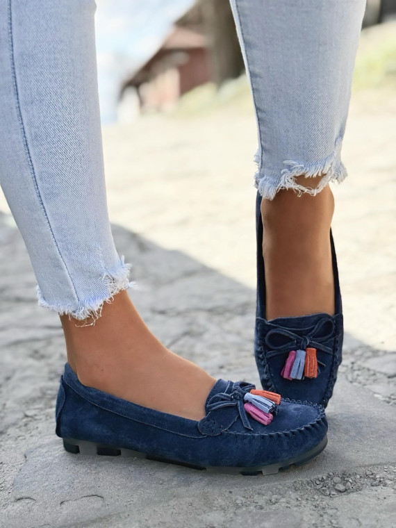 Mokasyny damskie ze skóry naturalnej