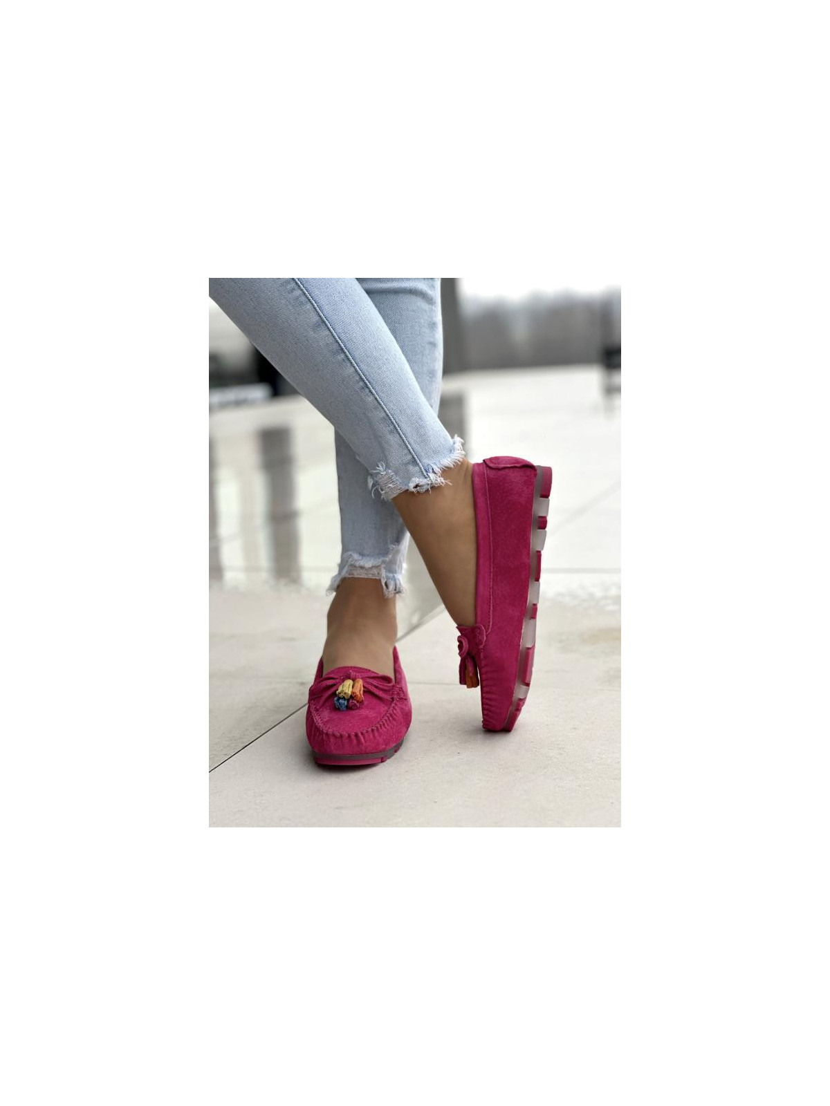 Mokasyny damskie ze skóry naturalnej