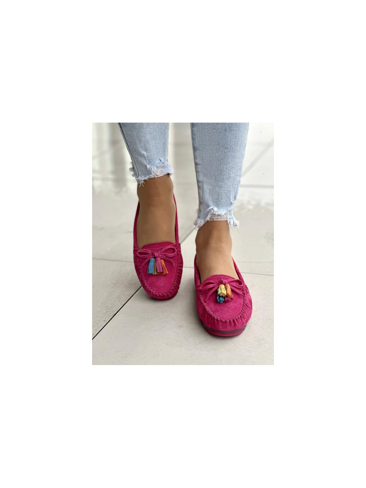 Mokasyny damskie ze skóry naturalnej