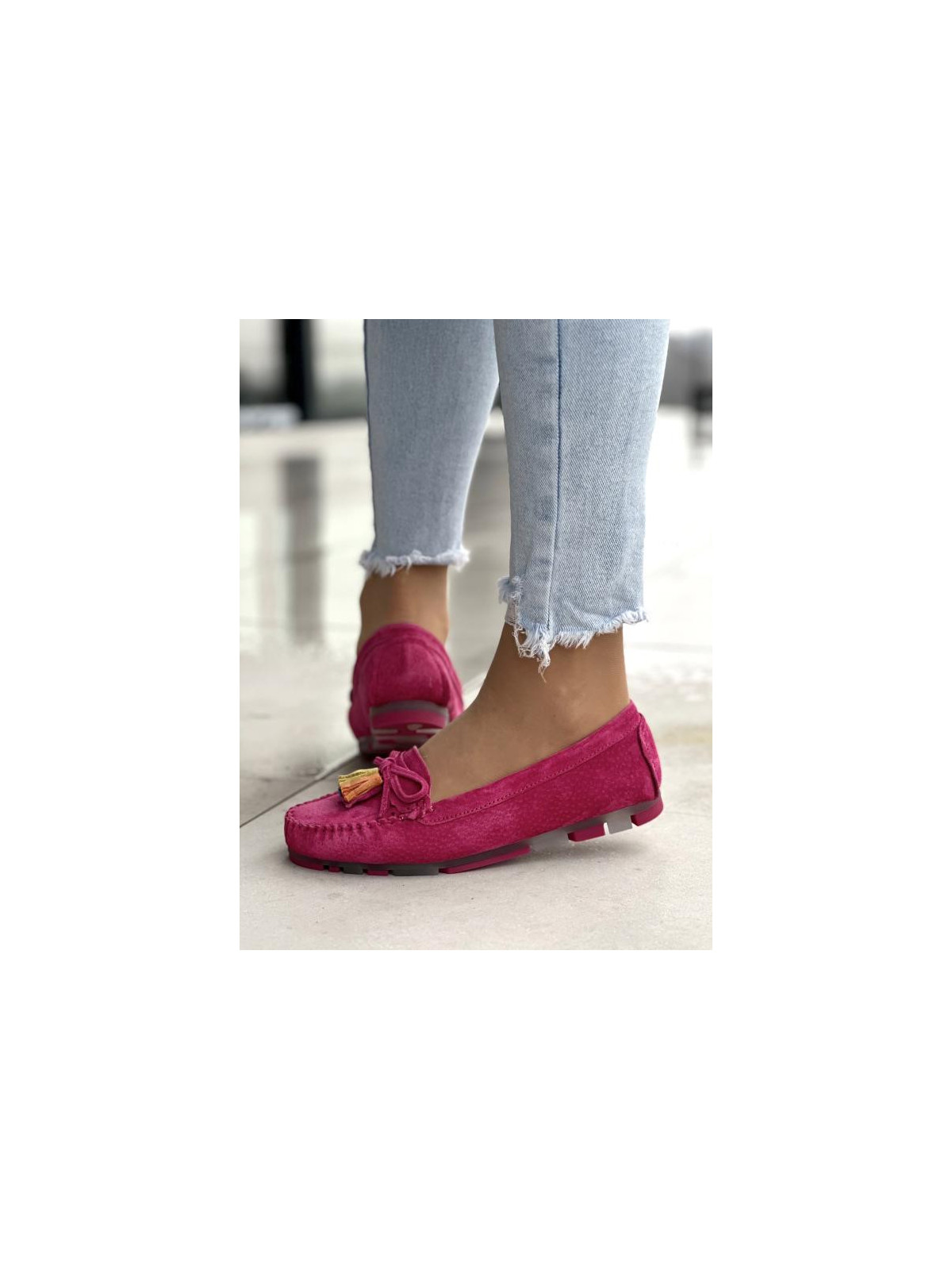 Mokasyny damskie ze skóry naturalnej