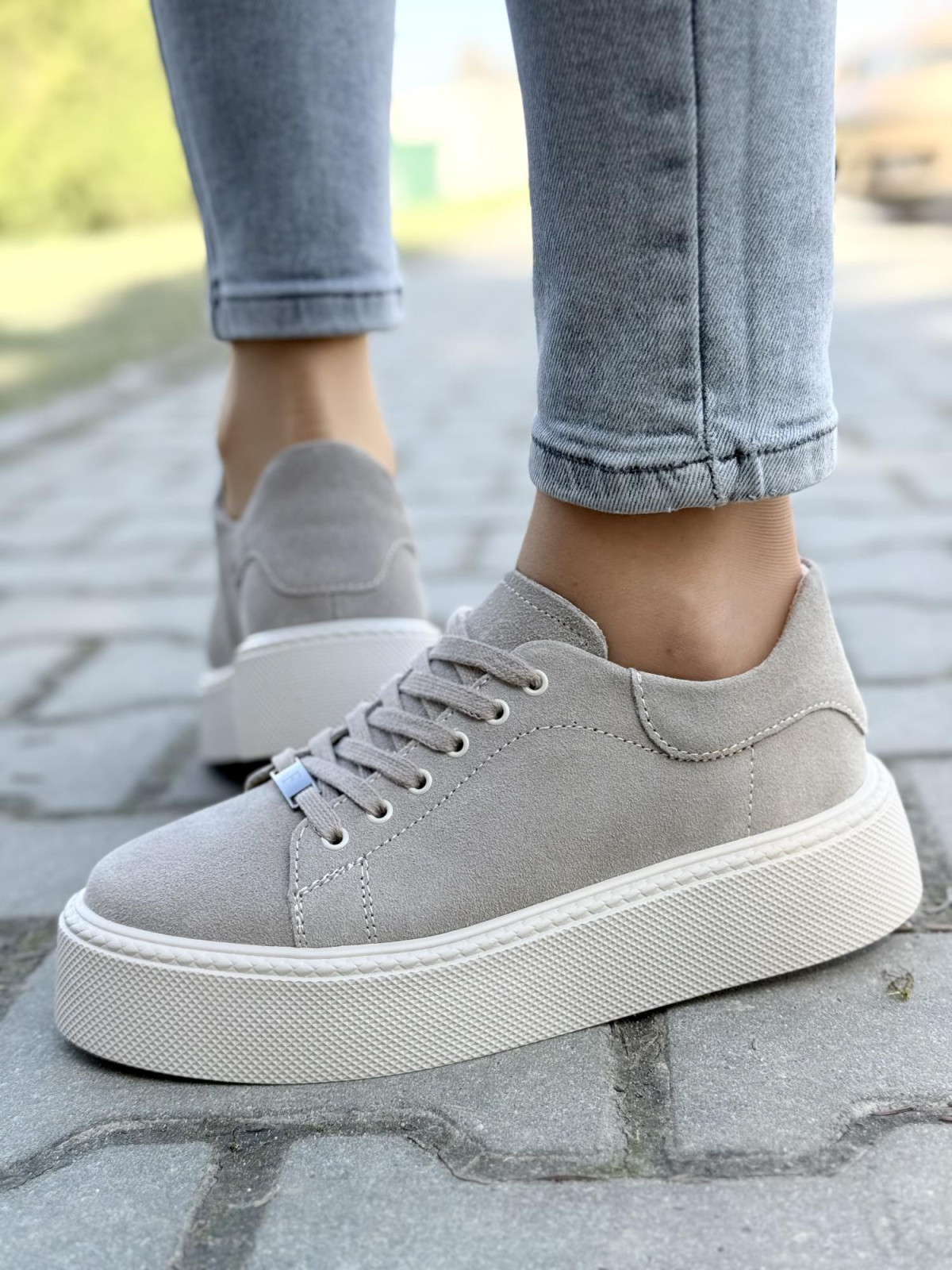 Sneakersy damskie ze skóry naturalnej