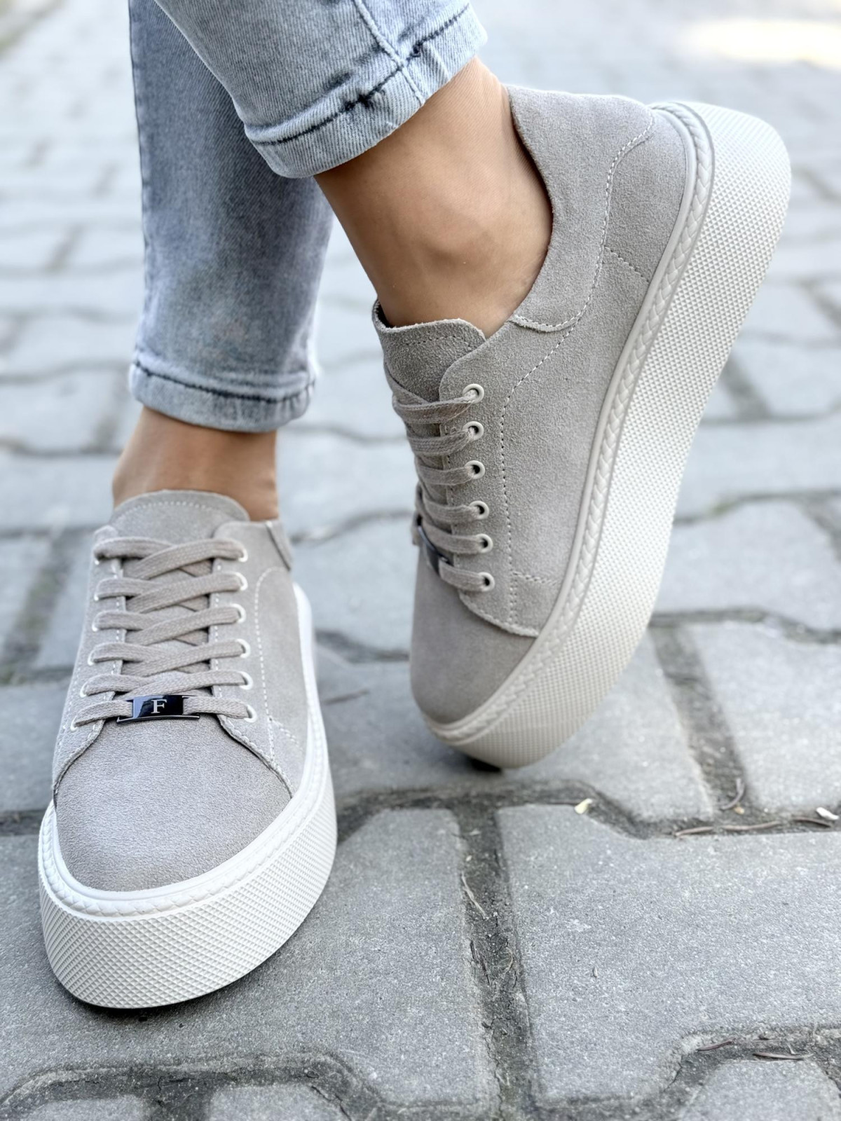 Sneakersy damskie ze skóry naturalnej