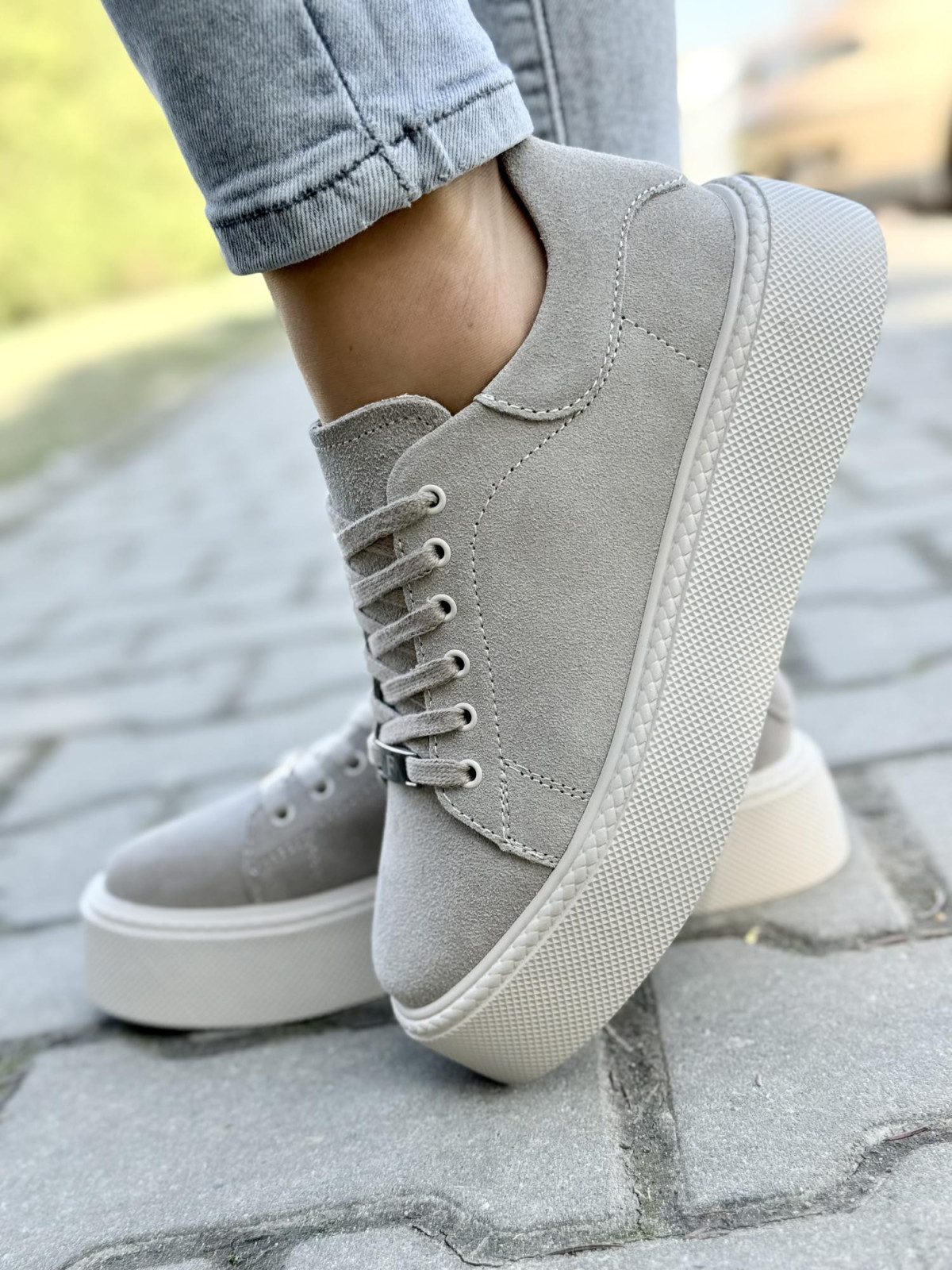 Sneakersy damskie ze skóry naturalnej