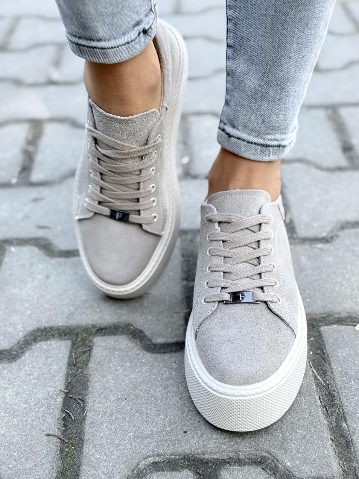 Sneakersy damskie ze skóry naturalnej