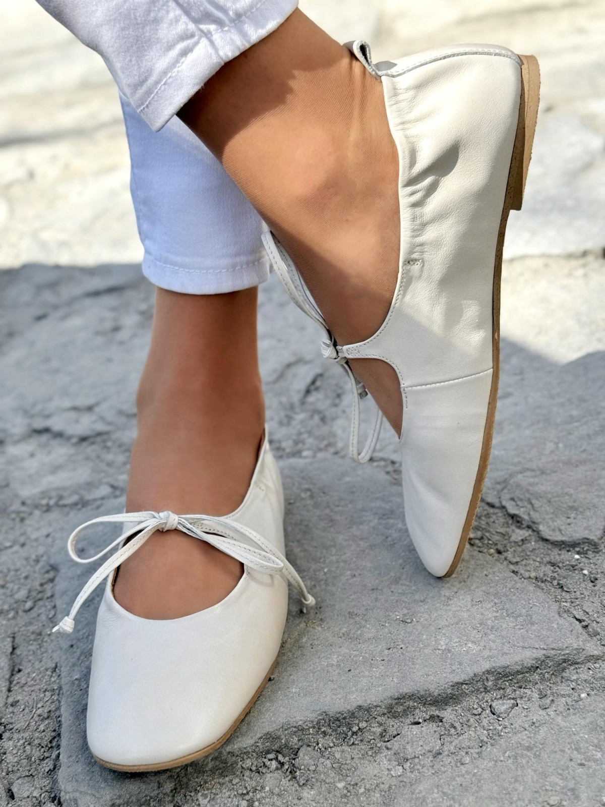 Balerinki ze skóry naturalnej OLEKSY Polskiej produkcji