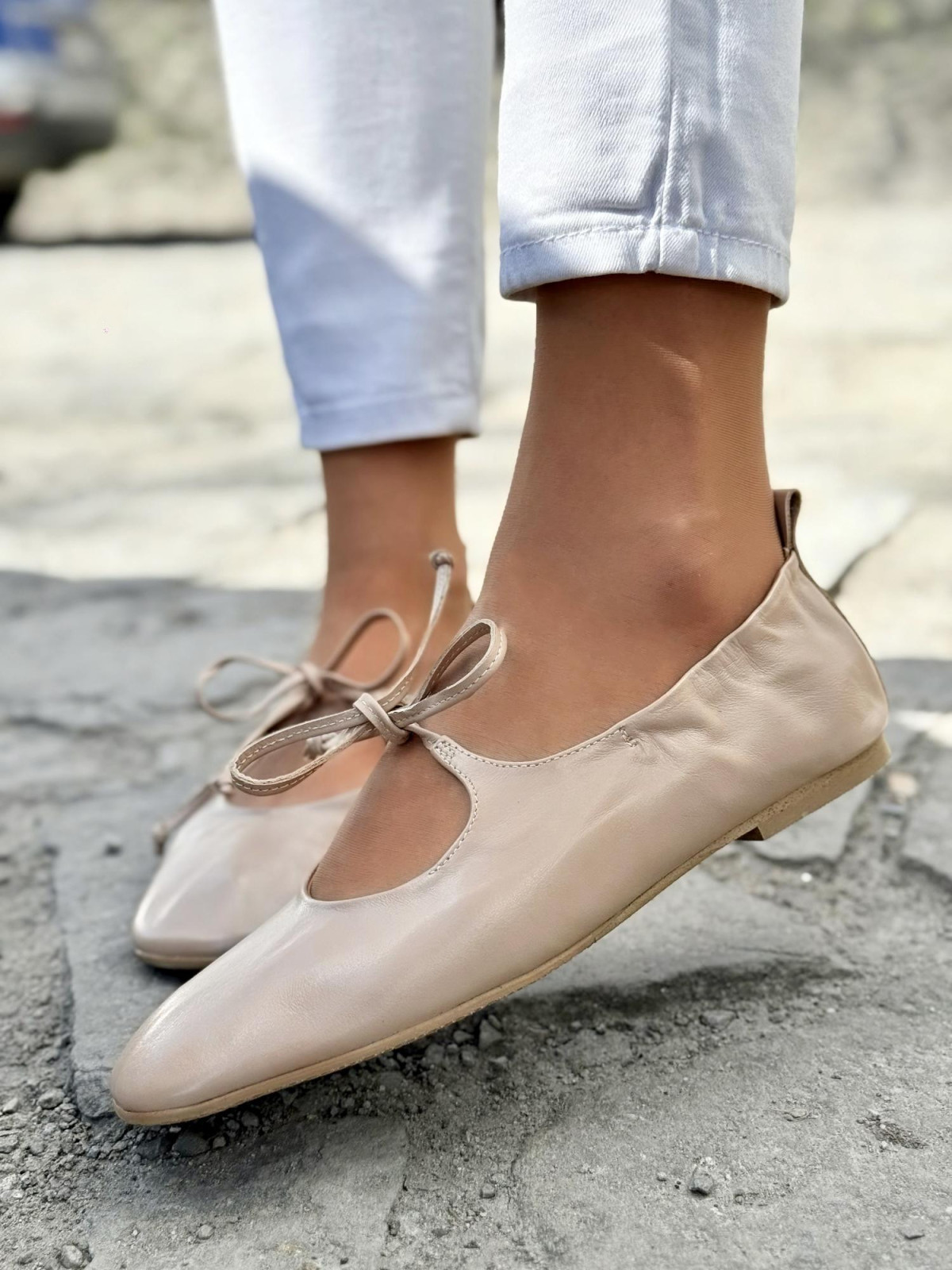 Balerinki ze skóry naturalnej OLEKSY Polskiej produkcji