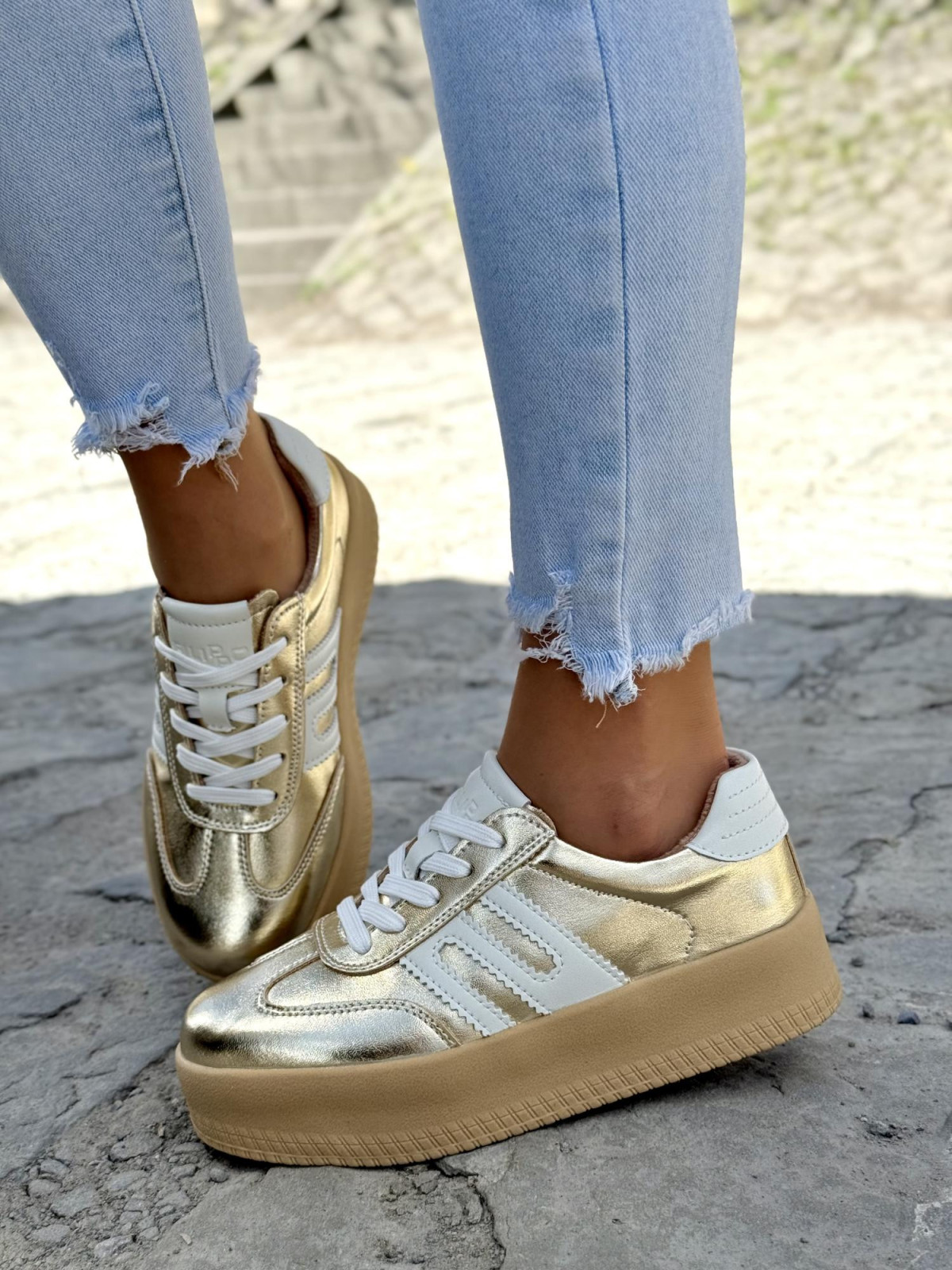 Sneakersy damskie OLEKSY ze skóry naturalnej Polskiej produkcji