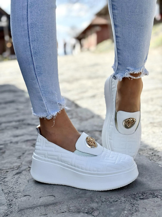 Mokasyny damskie ze skóry naturalnej