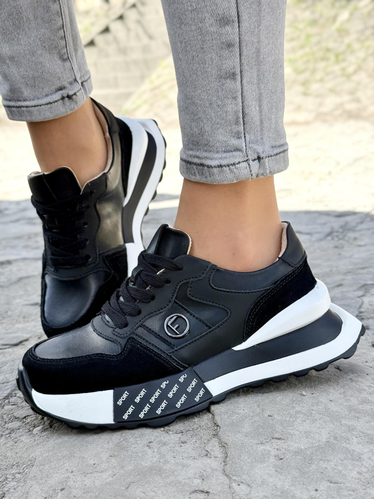 Sneakersy damskie ze skóry naturalnej