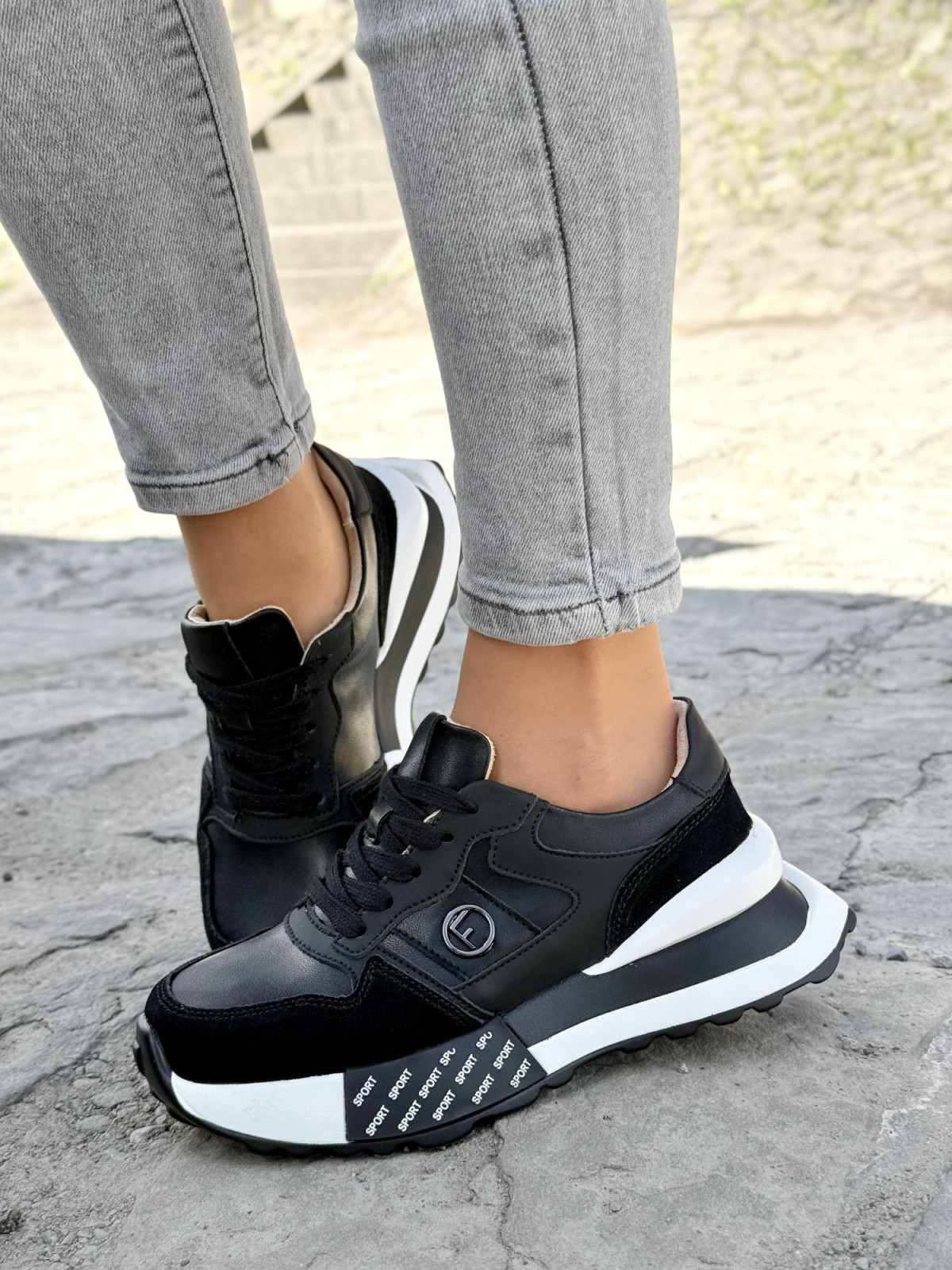 Sneakersy damskie ze skóry naturalnej