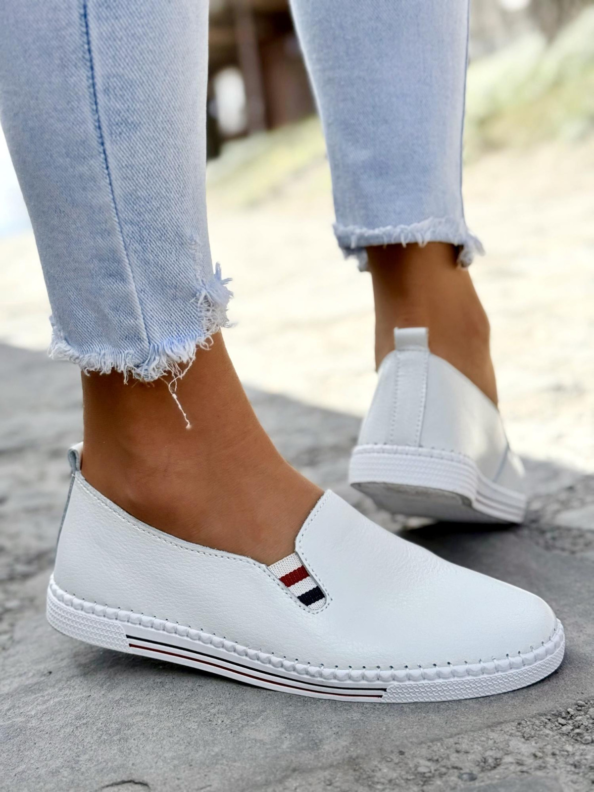 Mokasyny damskie ze skóry naturalnej