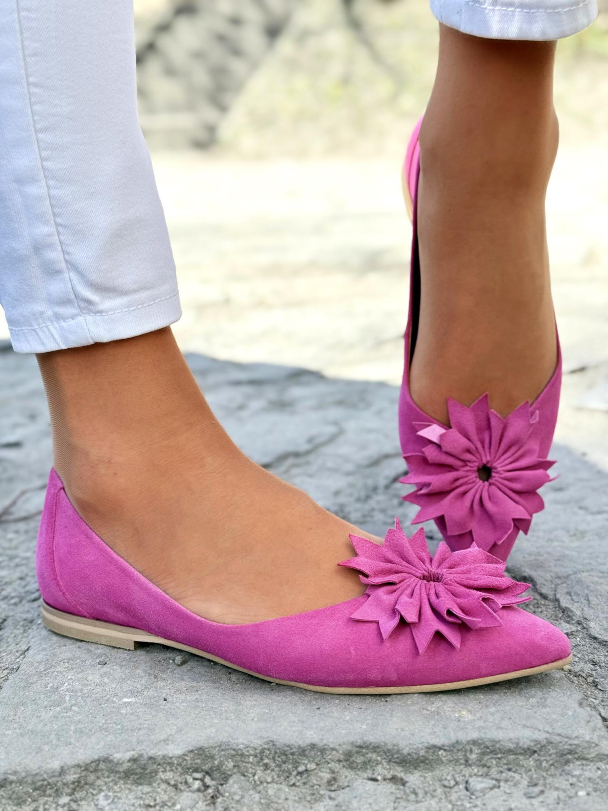 Baleriny ze skóry naturalnej OLEKSY Polskiej produkcji