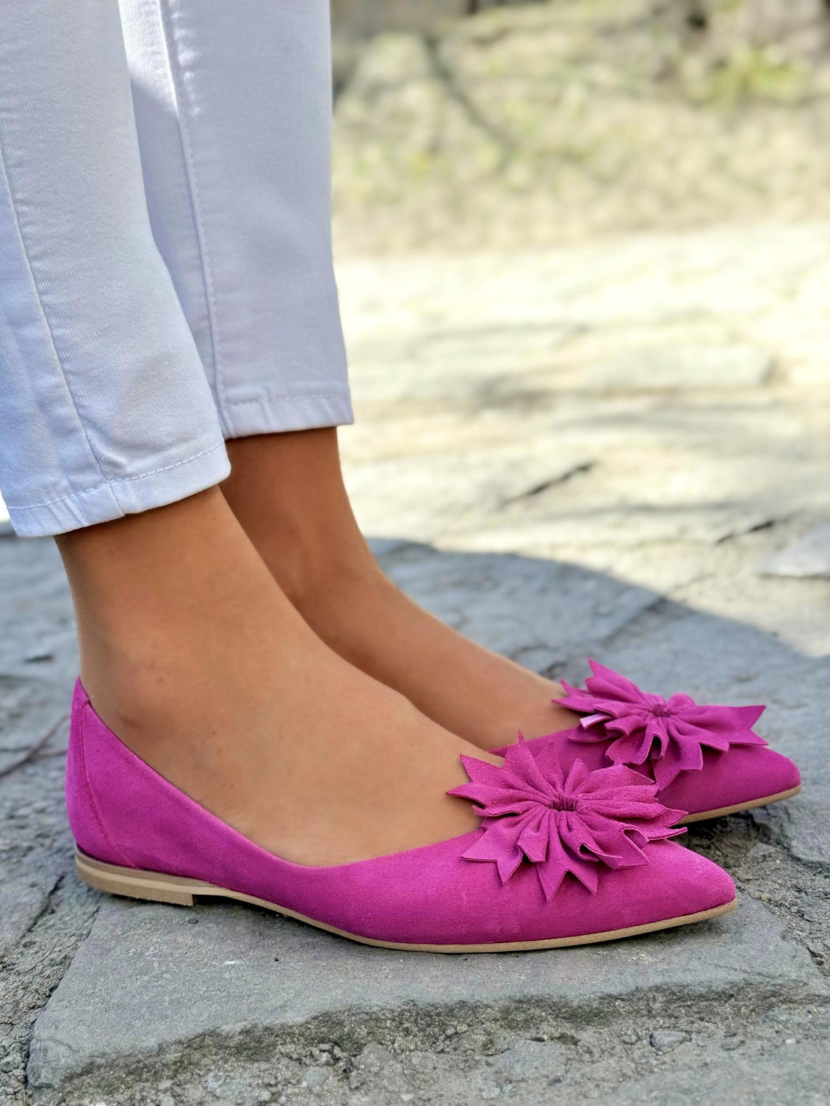 Baleriny ze skóry naturalnej OLEKSY Polskiej produkcji