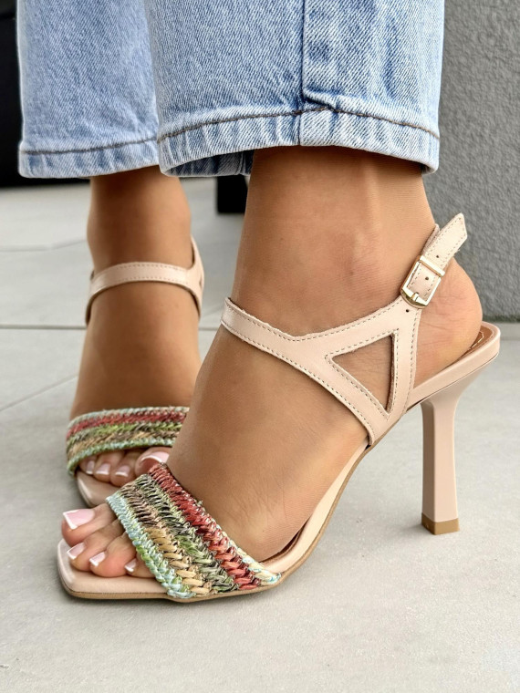 Sandałki damskie OLEKSY ze skóry naturalnej Polskiej produkcji