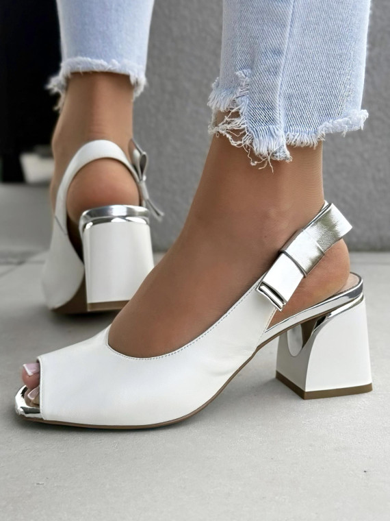 Sandałki damskie ze skóry naturalnej