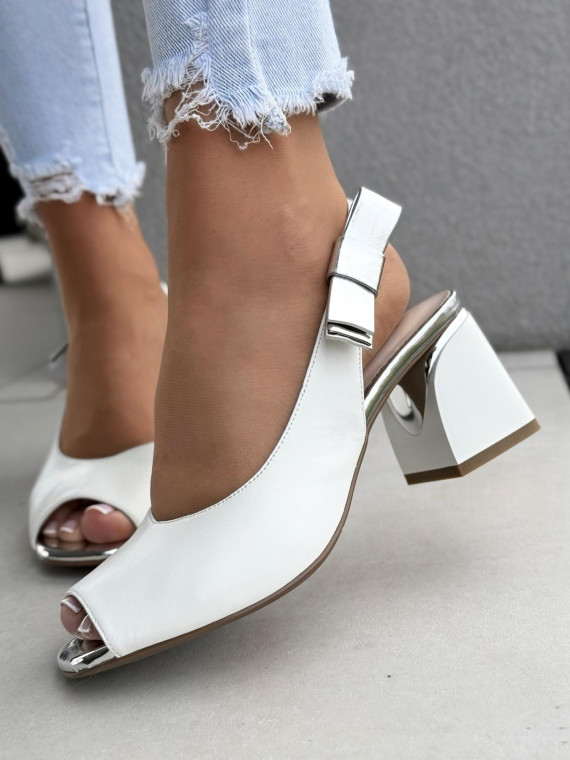 Sandałki damskie ze skóry naturalnej