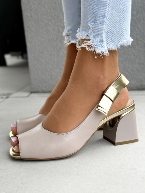 Sandałki damskie ze skóry naturalnej