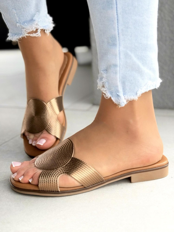 Klapki damskie OLEKSY ze skóry naturalnej Polskiej produkcji