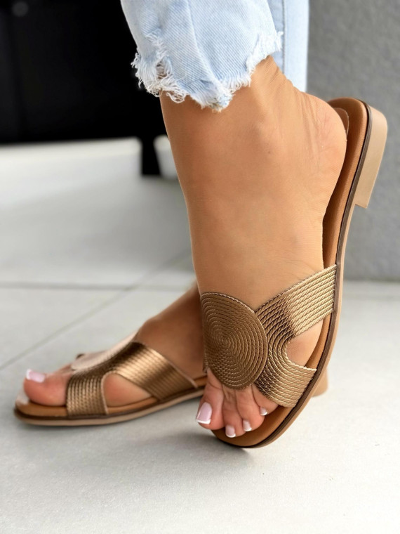 Klapki damskie OLEKSY ze skóry naturalnej Polskiej produkcji