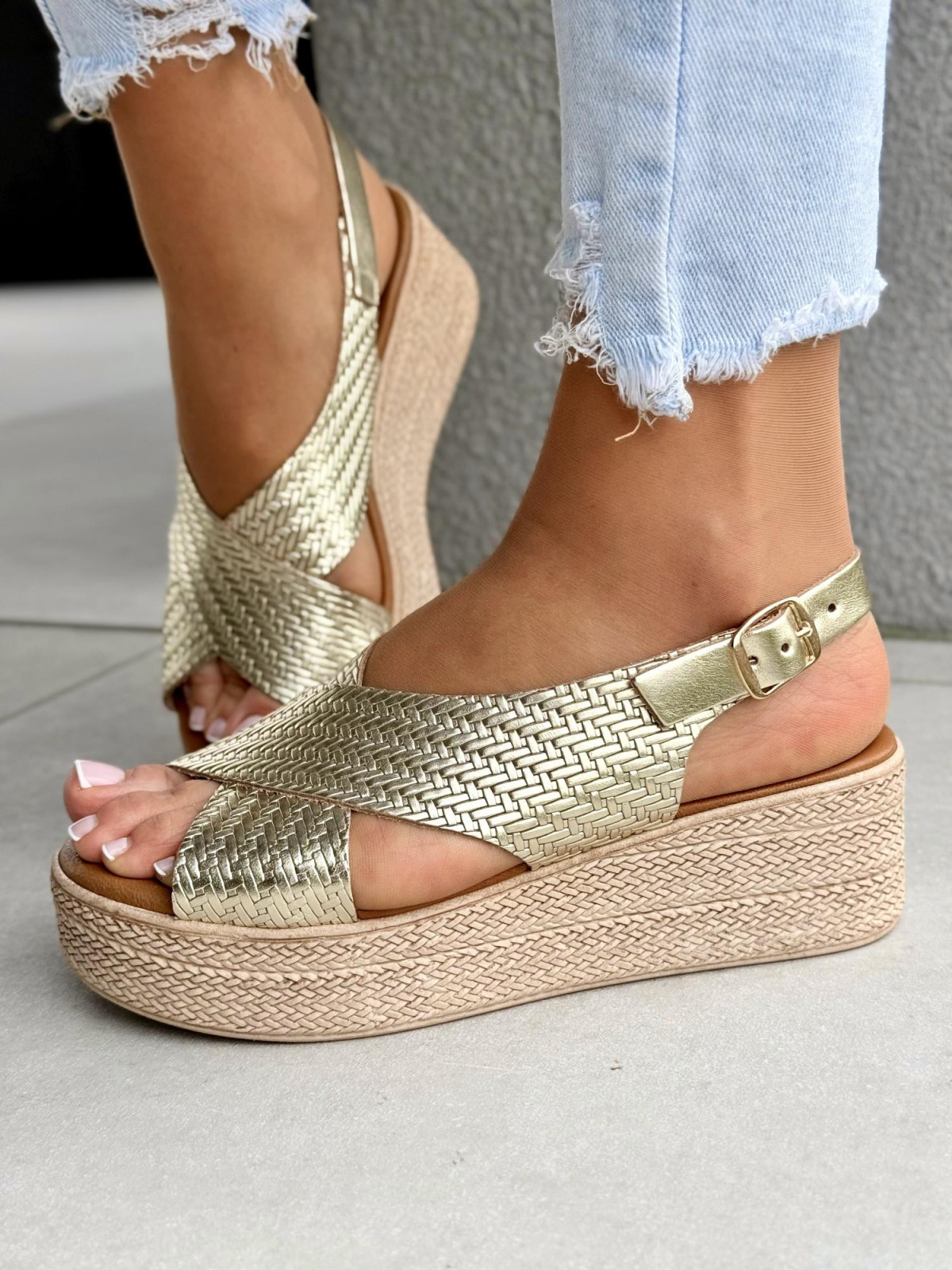 Sandałki damskie OLEKSY ze skóry naturalnej Polskiej produkcji