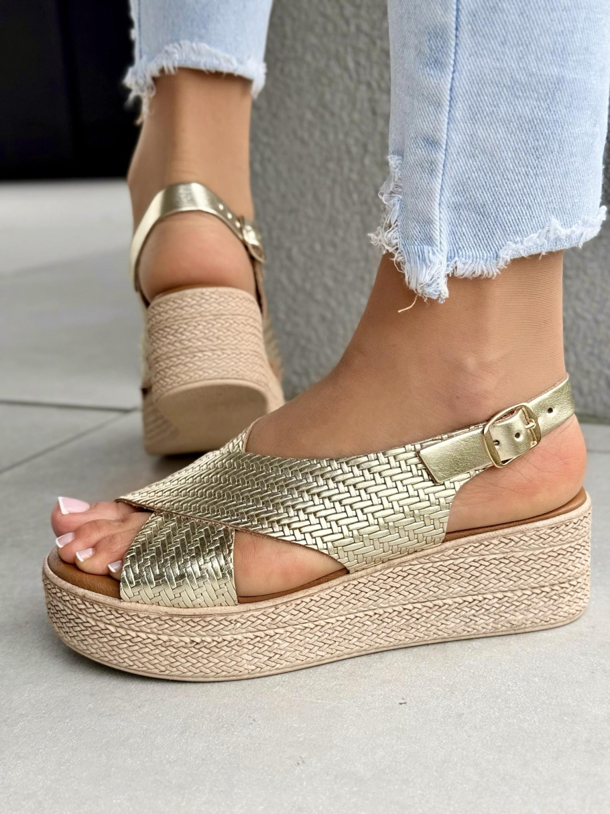 Sandałki damskie OLEKSY ze skóry naturalnej Polskiej produkcji