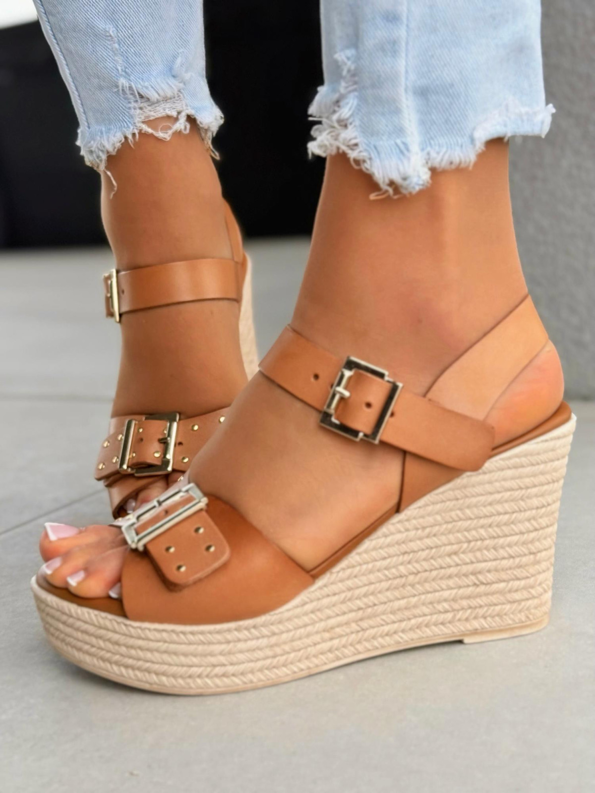 Sandałki damskie OLEKSY ze skóry naturalnej Polskiej produkcji