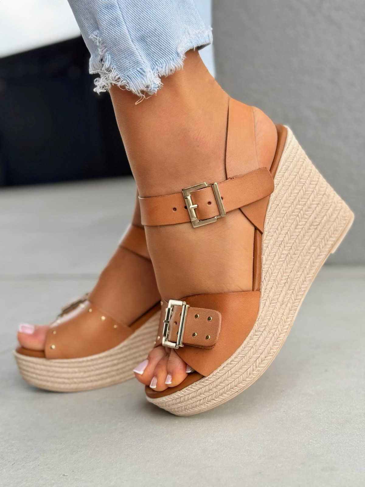 Sandałki damskie OLEKSY ze skóry naturalnej Polskiej produkcji