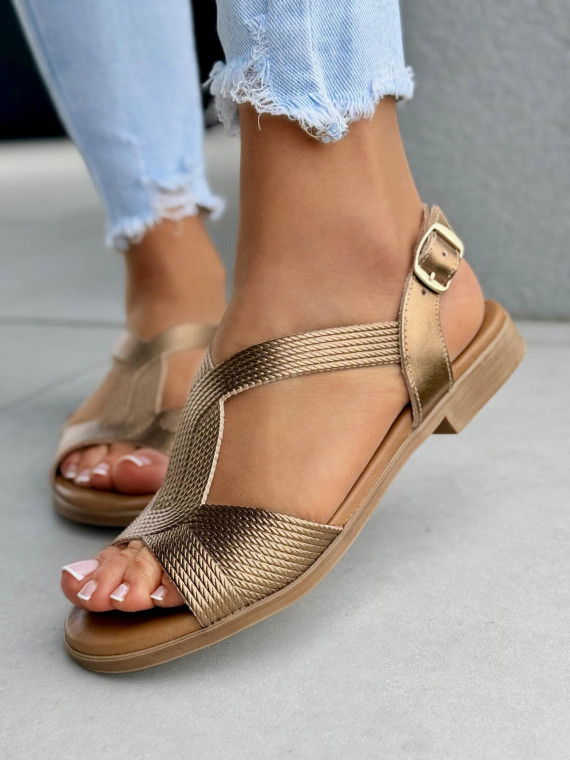 Sandałki damskie OLEKSY ze skóry naturalnej Polskiej produkcji