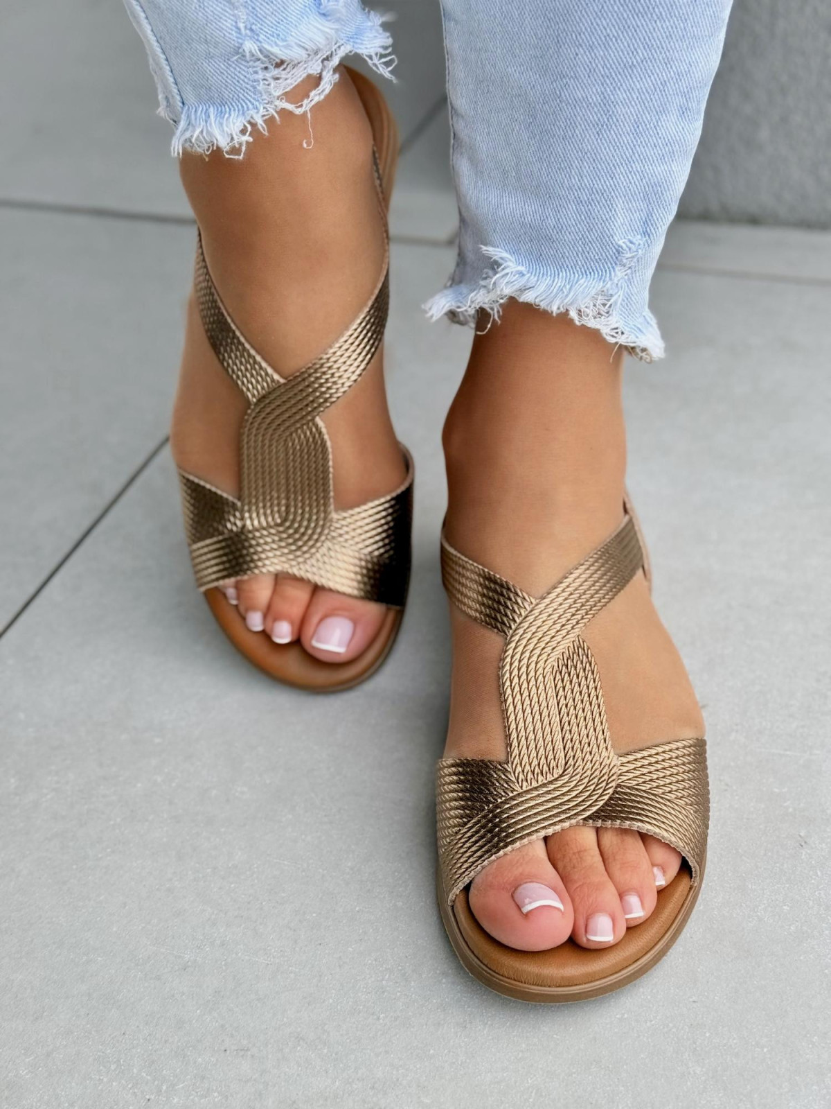 Sandałki damskie OLEKSY ze skóry naturalnej Polskiej produkcji