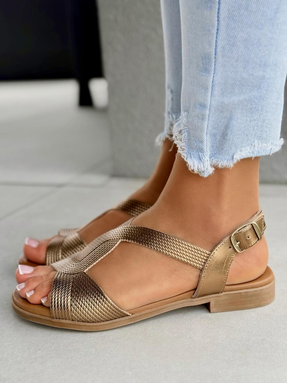 Sandałki damskie OLEKSY ze skóry naturalnej Polskiej produkcji