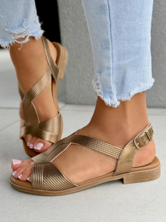 Sandałki damskie OLEKSY ze skóry naturalnej Polskiej produkcji