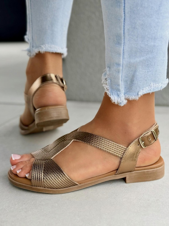 Sandałki damskie OLEKSY ze skóry naturalnej Polskiej produkcji