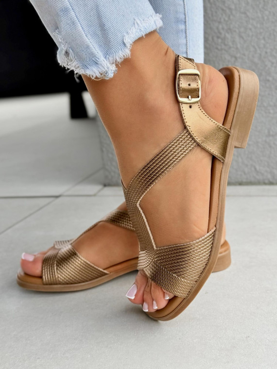 Sandałki damskie OLEKSY ze skóry naturalnej Polskiej produkcji