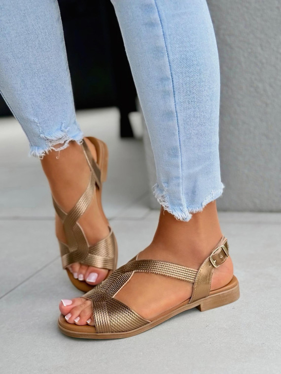 Sandałki damskie OLEKSY ze skóry naturalnej Polskiej produkcji