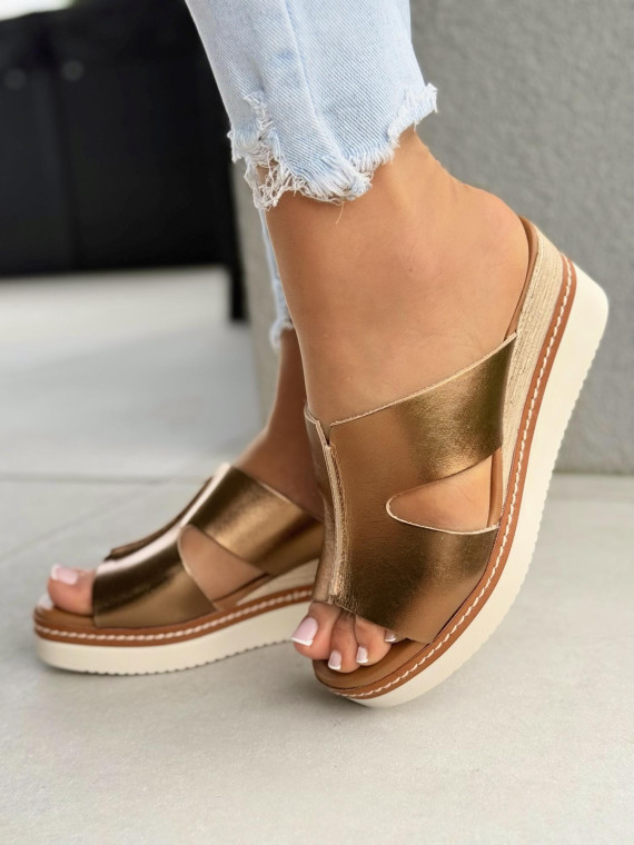 Klapki damskie ze skóry naturalnej