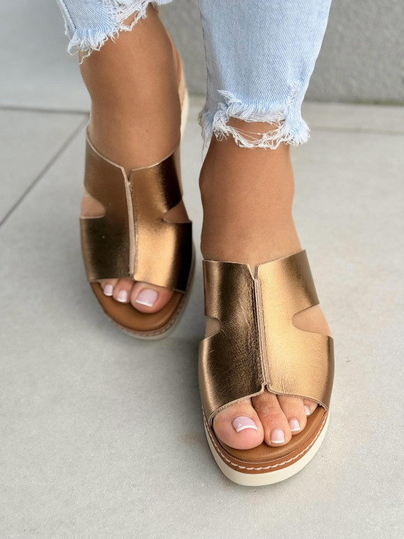 Klapki damskie ze skóry naturalnej