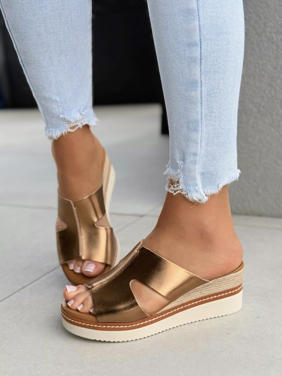 Klapki damskie ze skóry naturalnej