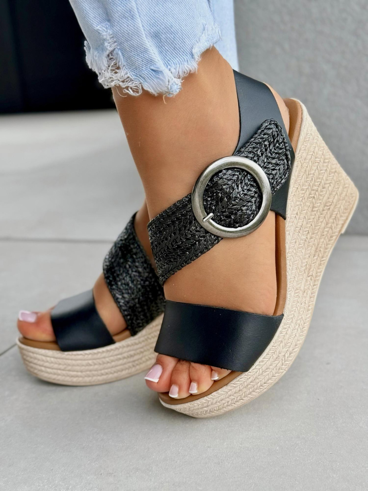 Sandałki damskie OLEKSY ze skóry naturalnej Polskiej produkcji