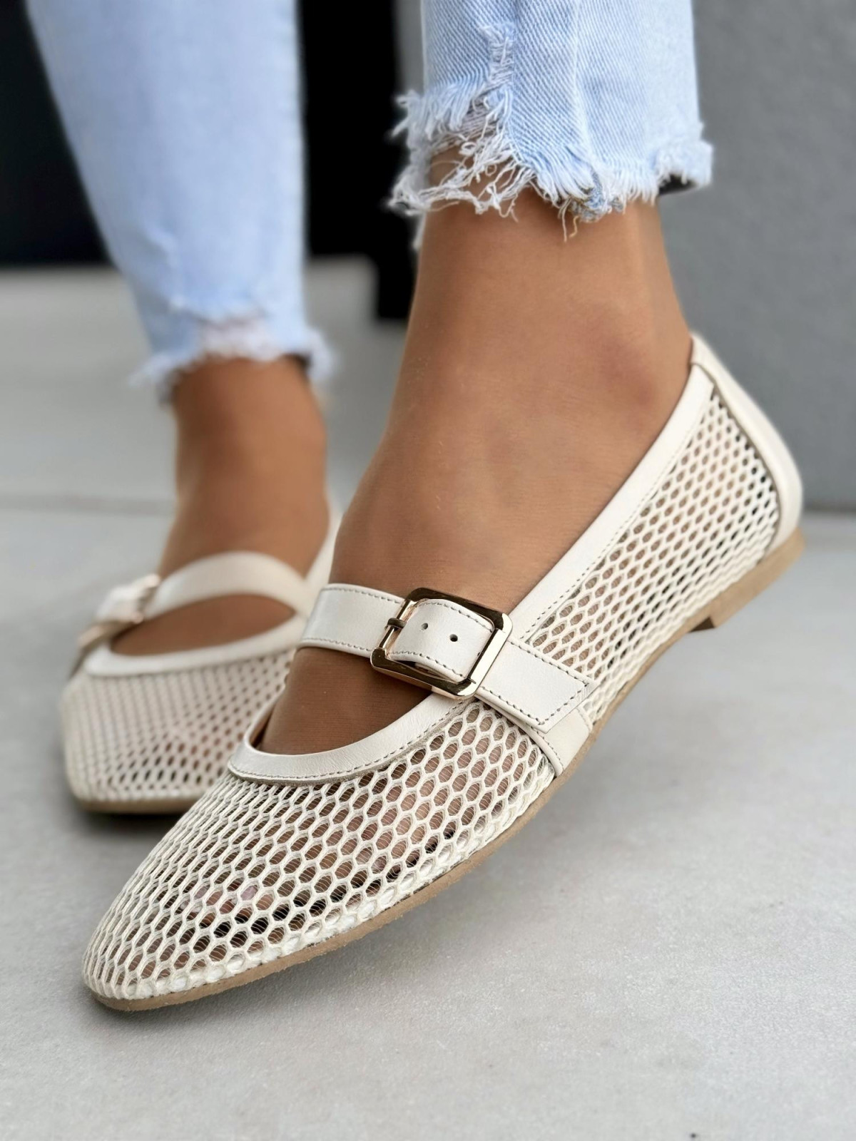 Baleriny OLEKSY ze skóry naturalnej Polskiej produkcji