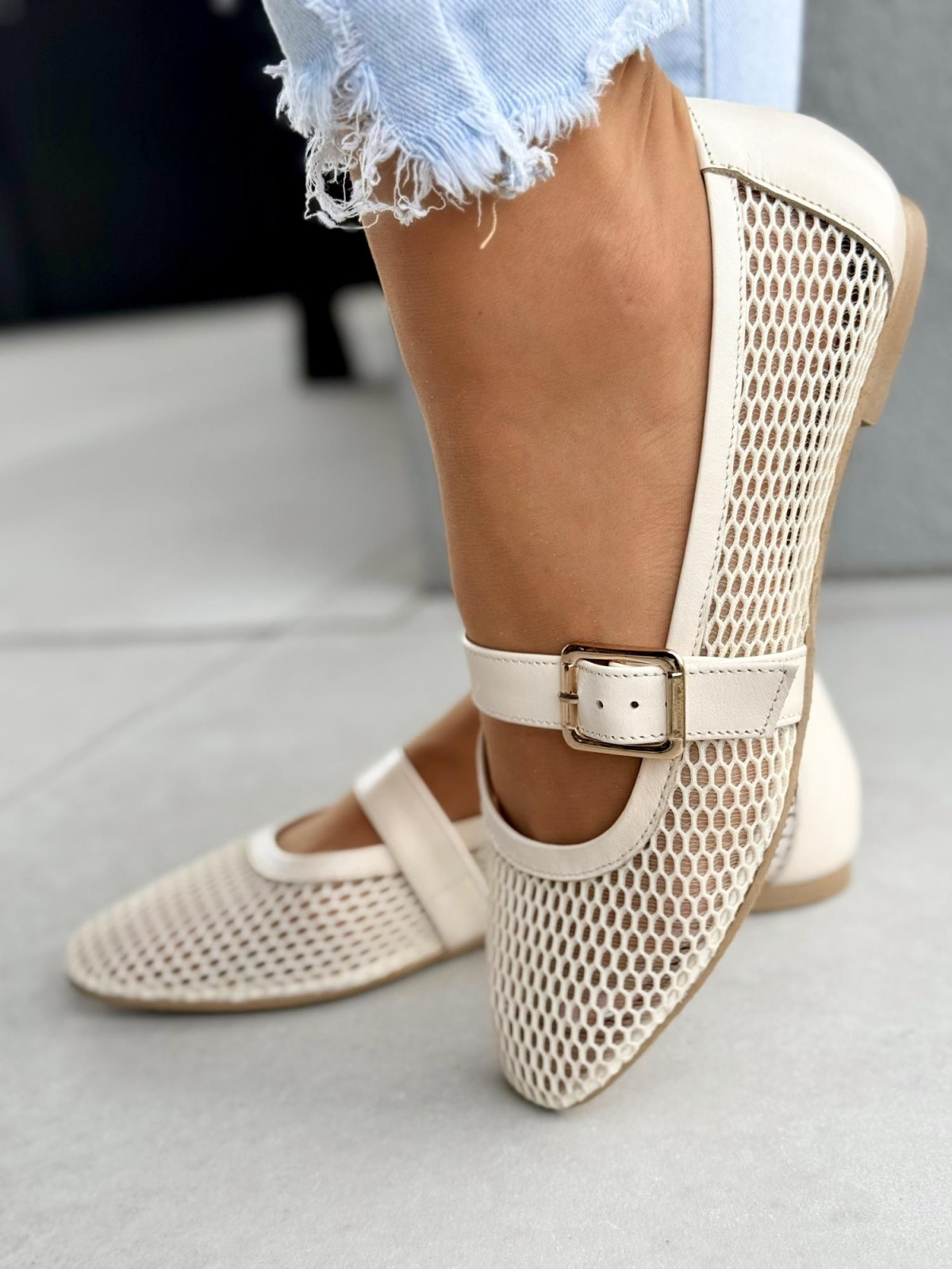 Baleriny OLEKSY ze skóry naturalnej Polskiej produkcji