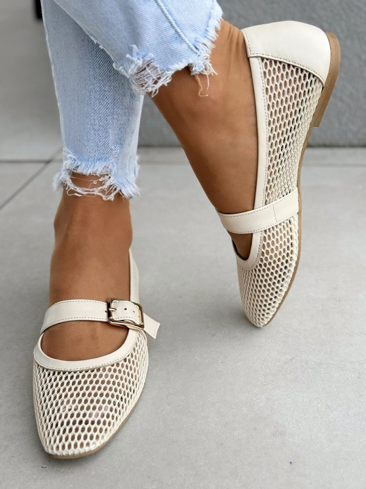 Baleriny OLEKSY ze skóry naturalnej Polskiej produkcji