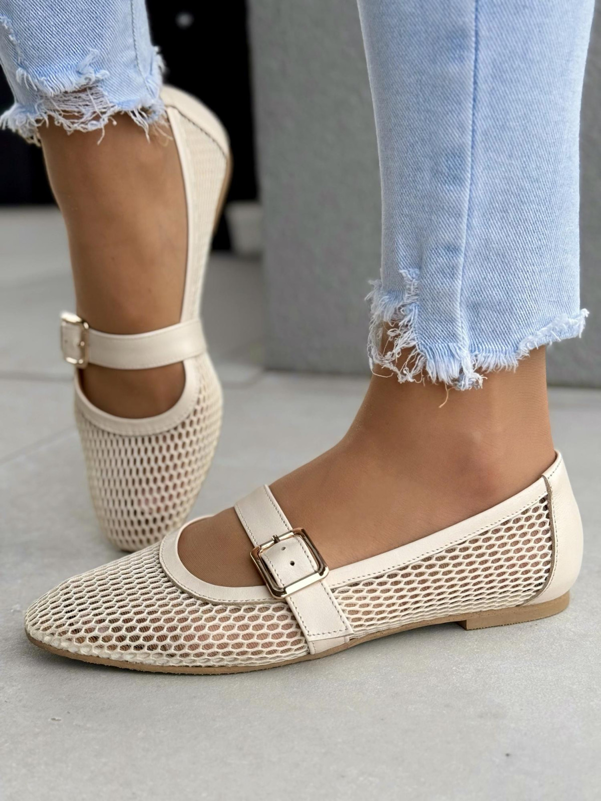 Baleriny OLEKSY ze skóry naturalnej Polskiej produkcji