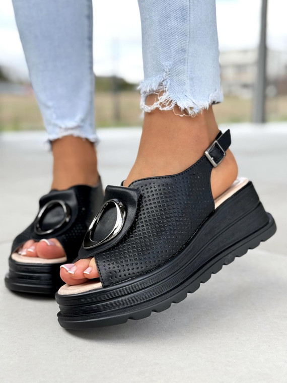 Sandałki damskie ze skóry naturalnej